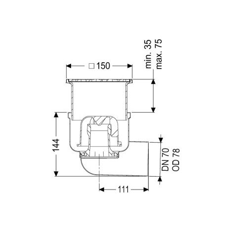 KESSEL 54400.61 Siphon de sol/plafond Ferrofix