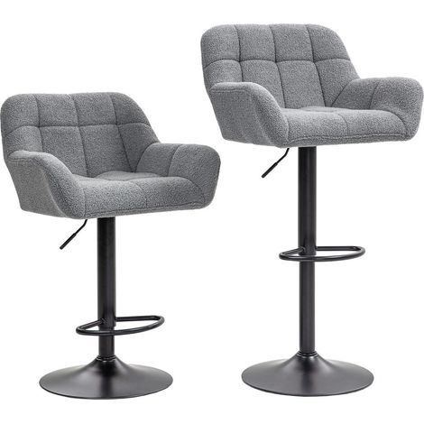 Assise Confortable pour Repas et Boissons Tabouret de Bar Ergonomique avec Dossier et Repose-Pied (1/5)