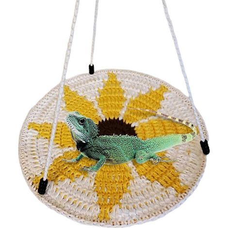Lit hamac suspendu fait main, nid léger pour lézards et reptiles (1/4)