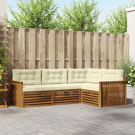 Teenpull – Outdoor-Sofagarnitur 4 Stk. Natur und Creme (1/5)