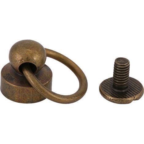 20 DIY-Metallnieten für Leder mit Ring und Schnalle für Taschen/Handyhüllen (Bronze, Schlitzschraube) (1/5)