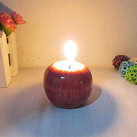 Festliche Kerzen, apfelförmige Teelichter für die Tischdekoration zu Hause, Geburtstag, Weihnachten und anderen Feierlichkeiten (1/3)