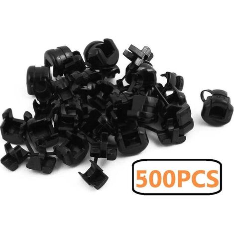 500 Pack 5P-4 Round Cable Safety Eyelet 11mm Diameter Black (5P-4 Cable 11mm Diameter Black) MUMU (1/4)