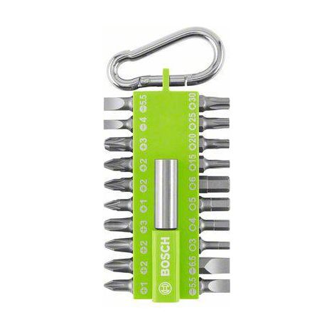 ASSORTIMENT D'EMBOUTS DE VISSAGE BOSCH 21 PIÈCES FUSCHIA VERT (AVEC PORTE-EMBOUTS UNIVERSEL, MOUSQUETON, EMBOUTS POUR PERCEUSES