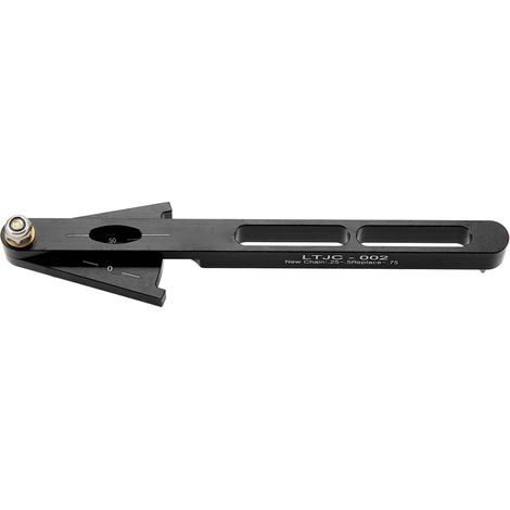Jauge d'usure de chaîne de vélo multifonction, outil de mesure en alliage d'aluminium noir pour vérifier l'état de la chaîne de bicyclette. (1/5)