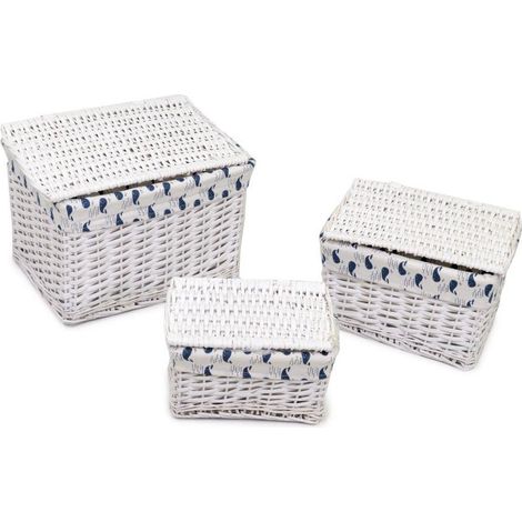 Caja mimbre rectangular blanca Ismaele 1-3 cm45x35h30