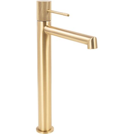 Collection, mitigeur de lavabo, robinet de salle de bains doré, idéalement conçu pour lavabo ou vasque à poser, or mat, KADIA L