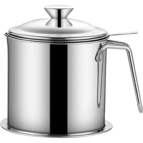 Pot À Huile En Acier Inoxydable - 1,3 L - Filtre Intégré Pour Filtration Et Stockage D'Huile De Cuisson - Usage Cuisine Maison - 1 Pièce (1/4)