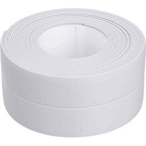 Ruban étanche PVC Ruban Adhésif Blanc 3.2m3.8cm Bande , XU,Etancheite Autocollante pour Cuisine Bonde de Lavabo Salle de Bain - KZQ (1/4)
