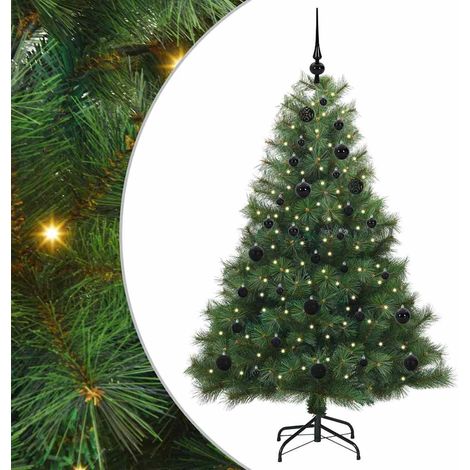 vidaXL Artificial Christmas Tree with 150 LEDs Green 150 cm PE and PVC