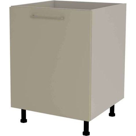 Mueble de cocina bajo para fregadero en gris cream y vison. 85 cm(alto)60 cm(ancho)60 cm(largo)