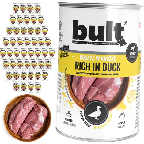 Cibo umido per cani BULT al gusto anatra, lattina da 48x400g (1/2)