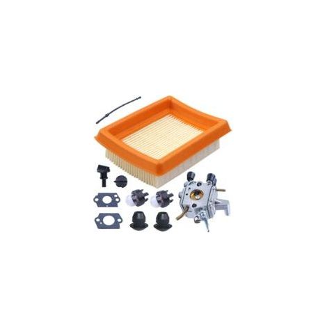 LAN Vergaser-Reparatursatz für Stihl Freischneider FS120, FS200, FS020, FS202, FS300 und FS350, bestehend aus: Messer, Dichtung, Luftfilter, Kraftstoffleitung und Vorförderpumpe. (1/5)