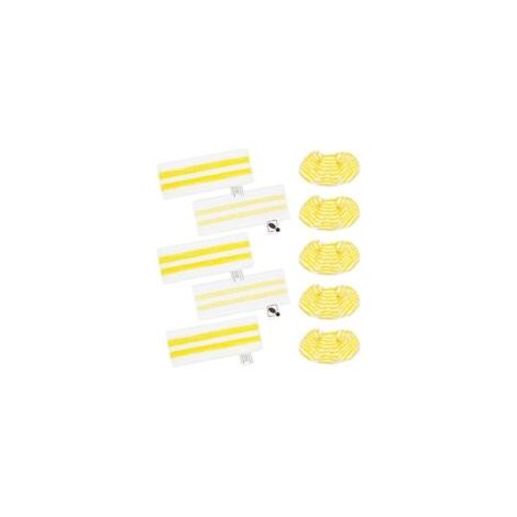 Paquete de 10 paños de microfibra para limpiadoras a vapor Karcher Easyfix SC1 a SC5 – 5 boquillas para suelos + 5 boquillas para manos - Crezuo