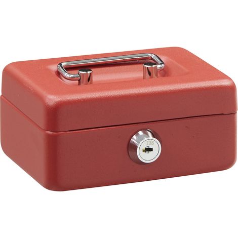 ARREGUI Elegant Cassetta di sicurezza con chiave per contare e trasportare denaro, Cassetta Portavalori in acciaio con fessura, Cassaforte portatile de 12,5 cm di larghezza Rossa C9004