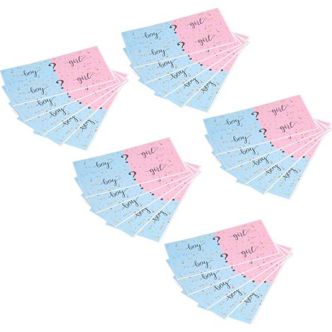 Autocollants Révélation Sexe Bébé Garçon Fille Étiquettes Déco Fête Baby Shower Anniversaire Étoiles Cœurs Lot (1/5)