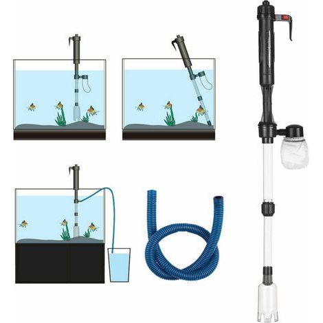 Aspirateur pour aquarium et siphon Aquarium électrique réservoir de poissons changeur d'eau laveuse à sable aspirateur Siphon actionné gravier outil de nettoyage d'aquarium , Prise UE (1/5)