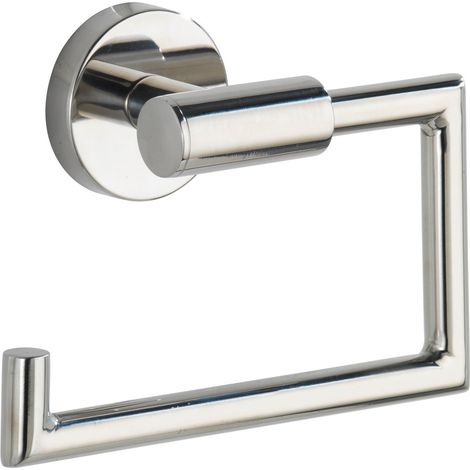 WENKO Toilettenpapierhalter Bosio Edelstahl glänzend, rostfrei, Silber glänzend, Edelstahl rostfrei glänzend