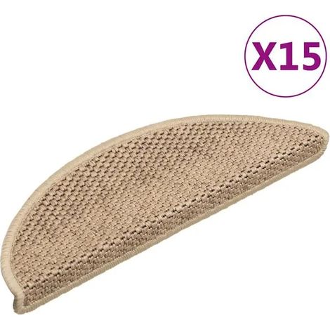 Lot de 15 bandes adhésives pour escalier, 56 x 17 x 3 cm, couleur sable (1/5)