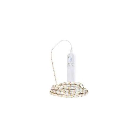 Bande lumineuse à détecteur de mouvement, rechargeable, LED à intensité variable pour placard, coffre-fort, armoire, garde-manger, penderie (2 m, blanc chaud) (1/5)