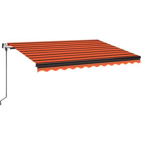 vidaXL Automatic Retractable Awning 300x250 cm Orange and Brown (313249+46859)