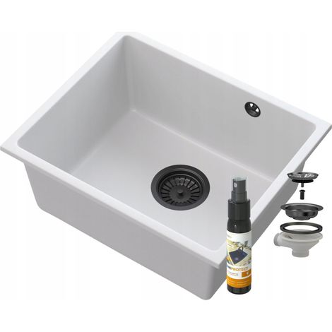 MANADO WHITE UNDERMOUNT BLACK SINK 50 (1/5)