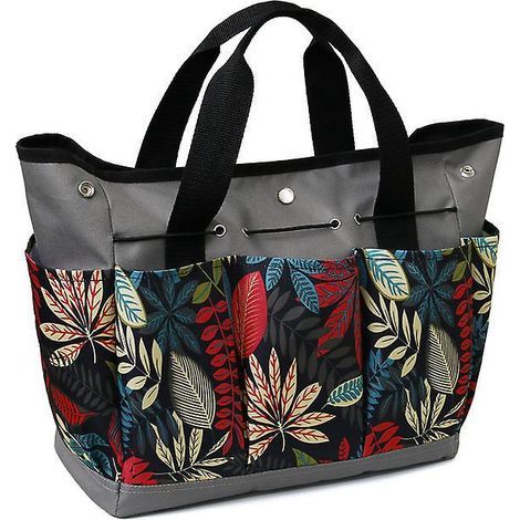 Gartengerätetasche, robuste Werkzeugaufbewahrung aus Canvas, Haushaltsorganizer, Gartengerätehalter (Blume) (1/5)