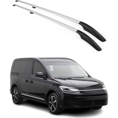 OMAC Barres de Toit longitudinales pour VW Caddy 2020-2026 L1 Aluminium Gris 2X (1/5)