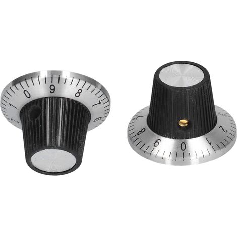 Lot de 50 boutons de potentiomètre en plastique avec capuchons de rechange et axe de 6 mm BEMC1 (1/5)