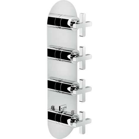 Partie externe pour Nobili mitigeur thermostatique de douche encastré 4 voies série Lira LR116104CR  Chromé - Laiton