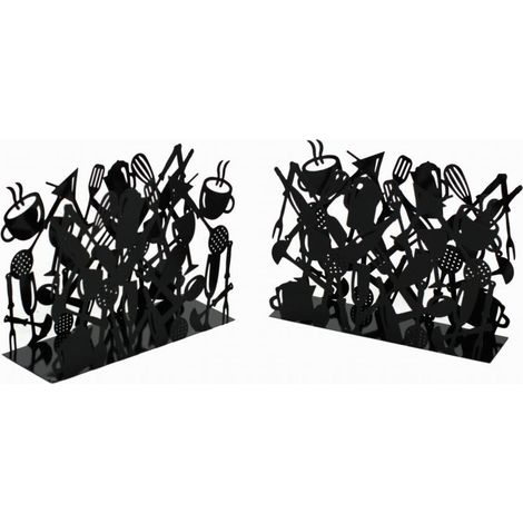 Portariviste metallo posate 1-2 nero cm 35x12h26 (1/2)