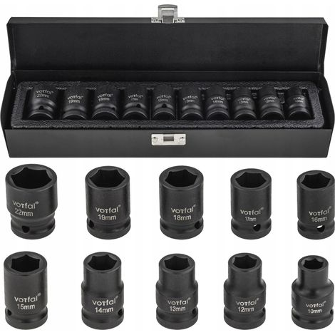 Schlagschrauber-Sockets 1/2 Zoll Set 10-22 mm 10-teilig (1/3)