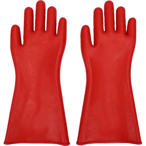 Gants isolants haute tension en caoutchouc robuste, 1,8 mm d'épaisseur, résistants aux chocs électriques, pour électriciens et monteurs de lignes. (1/5)