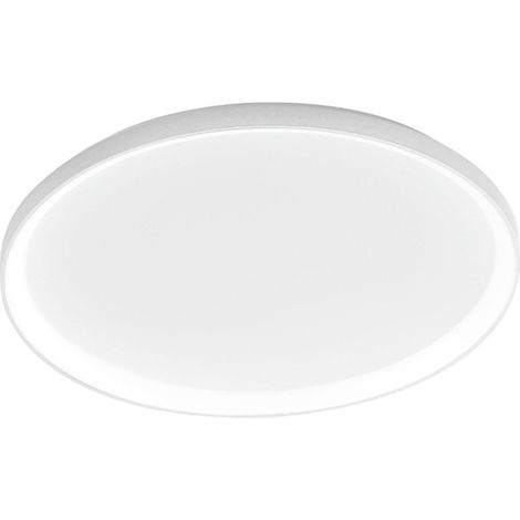 Krizia - Plafonnier Led 80W Dimmable, 5800Lm, 3000K, Diffuseur Opale, Aluminium Blanc Satiné, D70 Cm, Design Moderne, Ip20 (1/5)