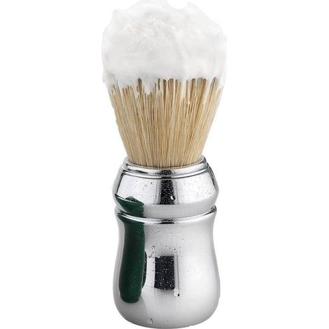 Trade Shop - Pennello Spazzola Professonale Barba Setole Di Cinghiale 55 Mm Silver - (1/3)