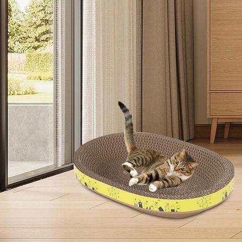 Nid à Chat Chic, fabriqué à partir de matériaux recyclables, Alliant modernité et fonctionnalité. Aire de Jeu pour Chats. Tapis griffer ondulé (1/5)