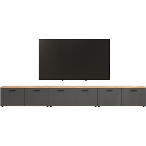 Baggio meuble TV 3 parties, 6 portes anthracite. (1/5)