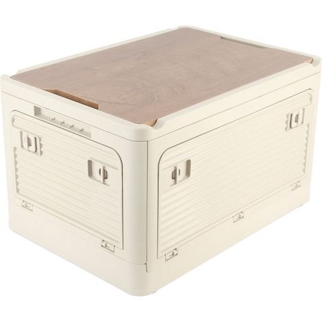 Boîte de rangement pliable de grande capacité de 36 litres, en plastique imperméable et portable, adaptée au camping en plein air, kaki (5 portes), dimensions : 44,3 x 31,5 x 26 cm / 17,4 x 12,4 x 10, (1/5)