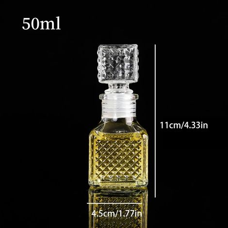 -81 Bouteilles vides transparentes de 50 ml pour spiritueux, whisky ou vin, mini bouteilles en verre avec bouchon à vis, carafe à whisky (1/5)