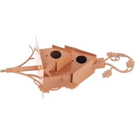 Künstlerisches Vogelhaus aus Metall auf einem Pfahl, Gartendekoration im Antik-Stil, Vogelständer, Metallbox, Einheitsgröße (1/5)
