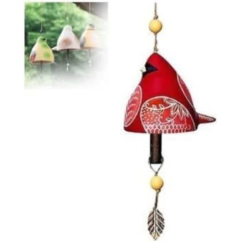 pair Décoration de Jardin de Cloche de Chant d\\'oiseau, Cloche Suspendue de Chant d\\'oiseau, Carillon de Vent de Cloche de Chant (Cardinal) (1/4)