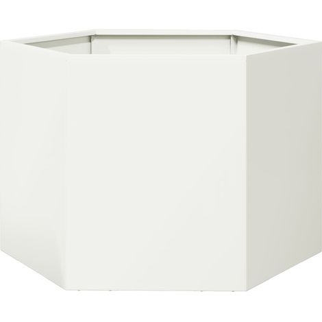 Maison Exclusive - Jardinière blanc hexagone 69x60x45 cm acier