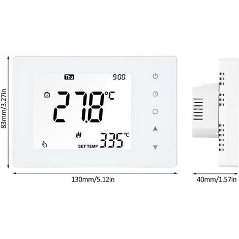 5A Smart Thermostat Weekly Programming LCD Touchscreen Water Heater Thermostat Room Temperature Controller TP818WHP White-- (1/5)
