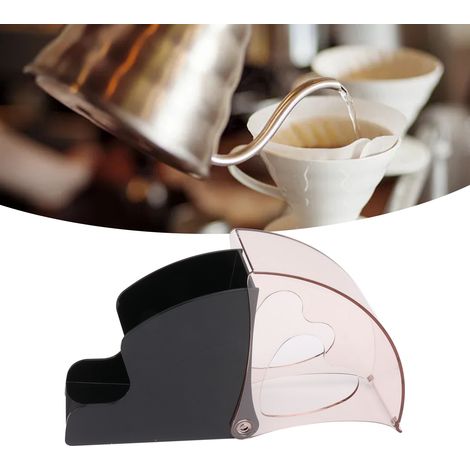 V60 fächerförmige Aufbewahrungsbox für Filterpapier für Filterkaffee, staubdichte Aufbewahrungsbox für Filterpapier für Cafés, schwarz. (1/5)