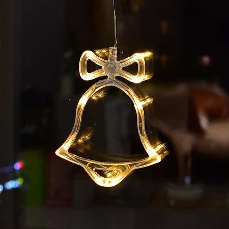 Other decoration for Christmas,Decoration of Christmas LED Light Shaft of Christmas Accessories Boutique Glass Sticker Stage Decoration Atmosphere Window Decoration Light ( the bell) (1/4)