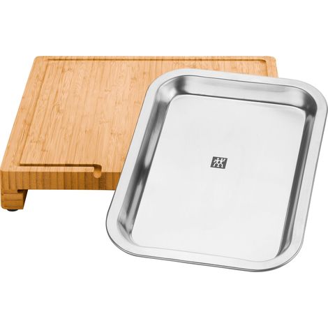 Zwilling - BBQ+ Cutting board with tray - Stainless steel - 39 cm x 30 cm - Bamboo
