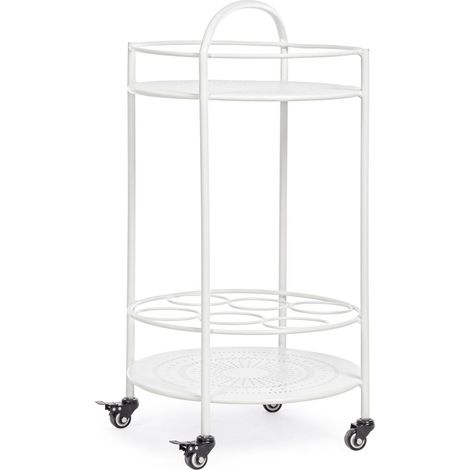 Carrello portatile "Burton" porta bottiglie e calici da vino h 81 cm -Foresta (1/4)