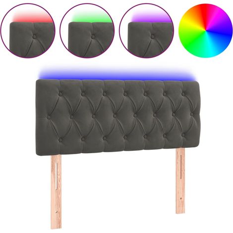 Tête de lit,Panneau décoratif à LED Gris foncé 100x7x78/88 cm Velours CFW5529459 (1/5)