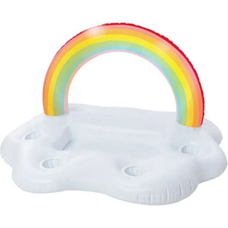 Été piscine fête seau arc-en-ciel nuage porte-gobelet gonflable piscine flotteur bière boire refroidisseur Table Bar plateau plage natation anneau (1/5)