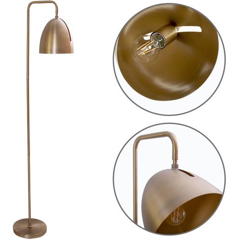 Lámpara de Pie INOI 1xE27 Al.150xD.40cm Bronce